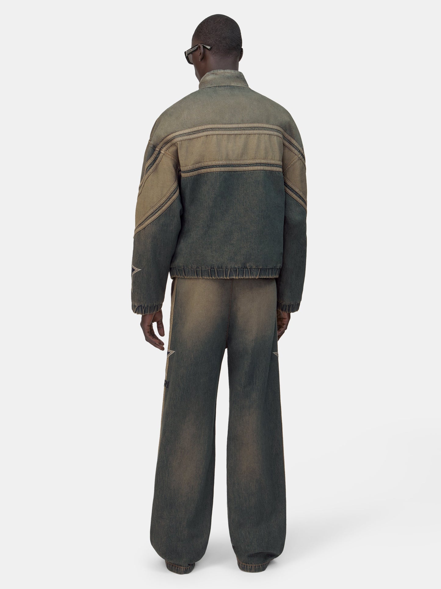 AMIRI SPORT DENIM TRACK PANT - Worn Slate