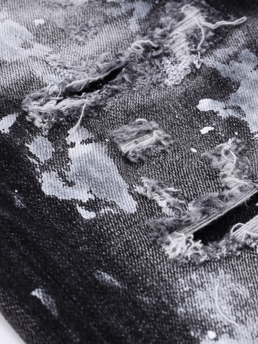 Washed Paint Ripped Jeans