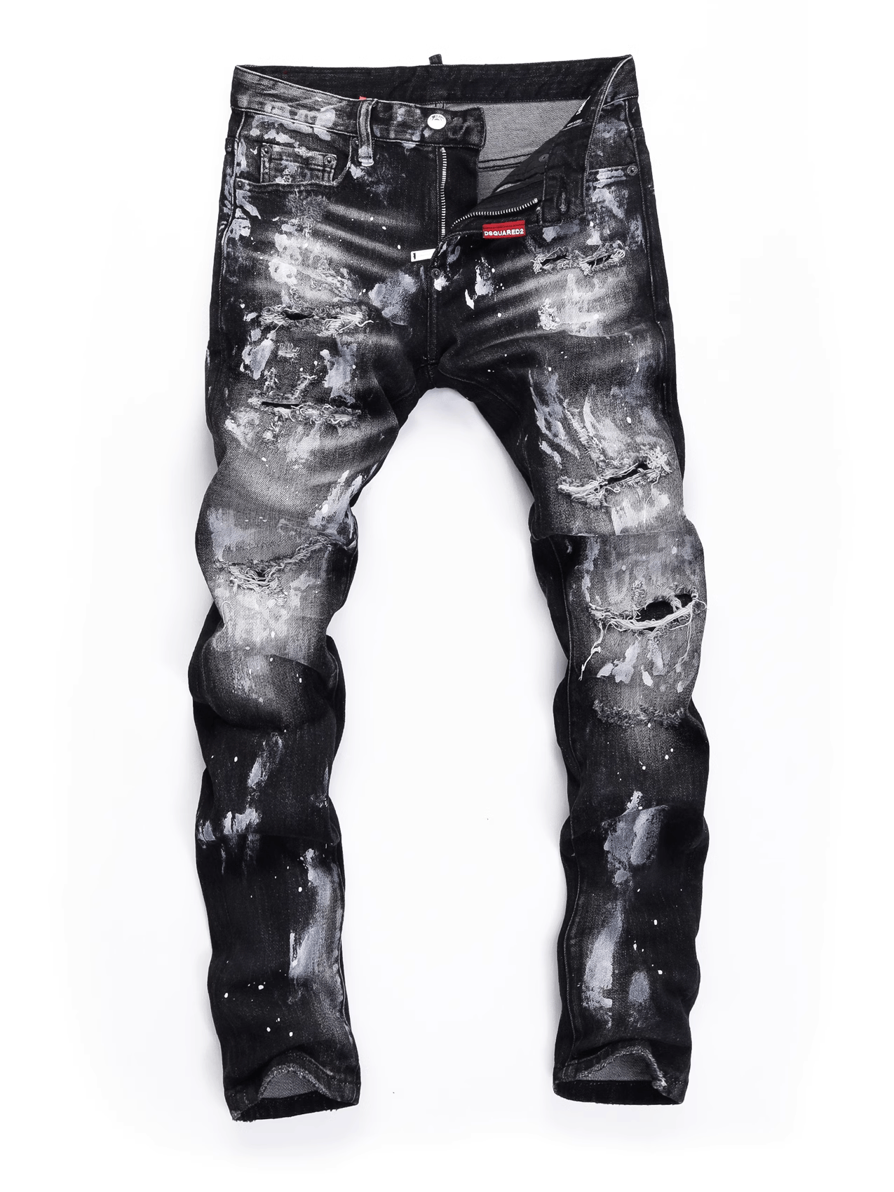 Washed Paint Ripped Jeans