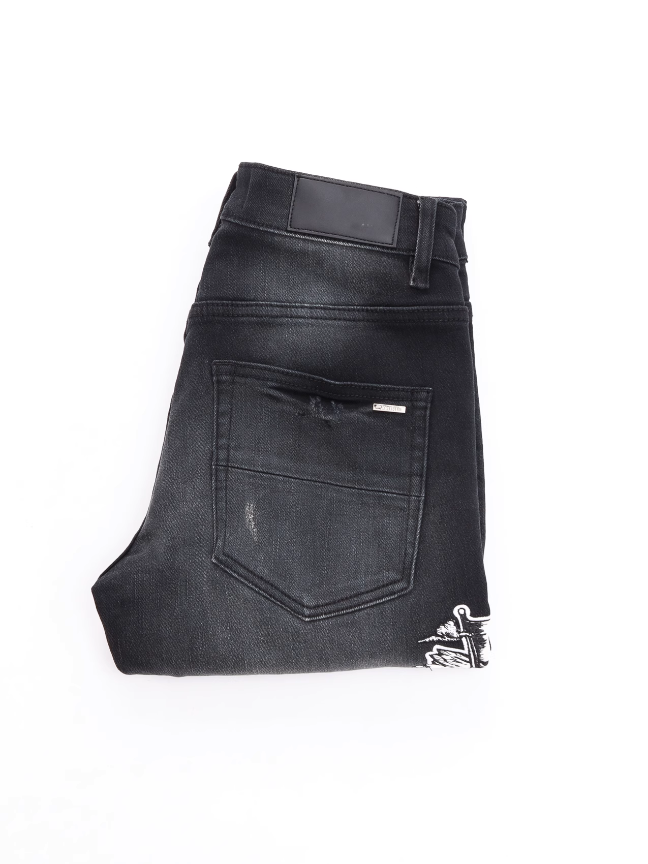 Black Gray Graphic Jeans