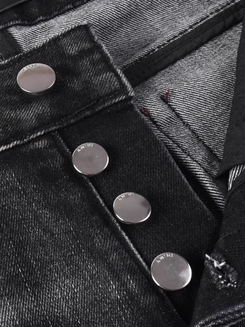 Black Red Patch Jeans