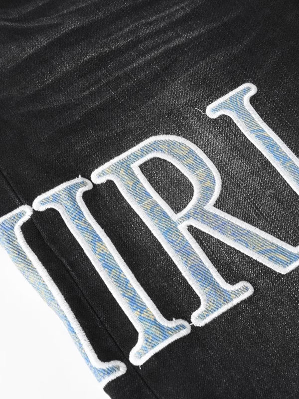 Black Classic Writing Jeans