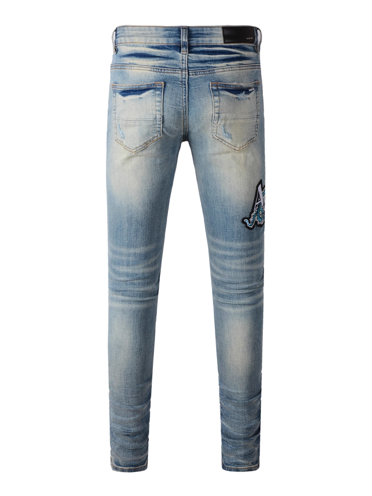 Blue Patch Writing Jeans