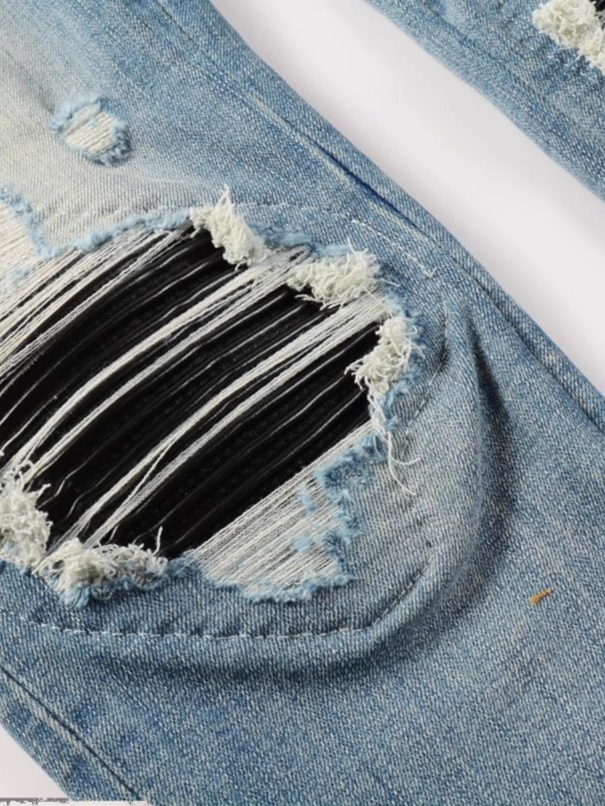 Blue Patch Writing Jeans