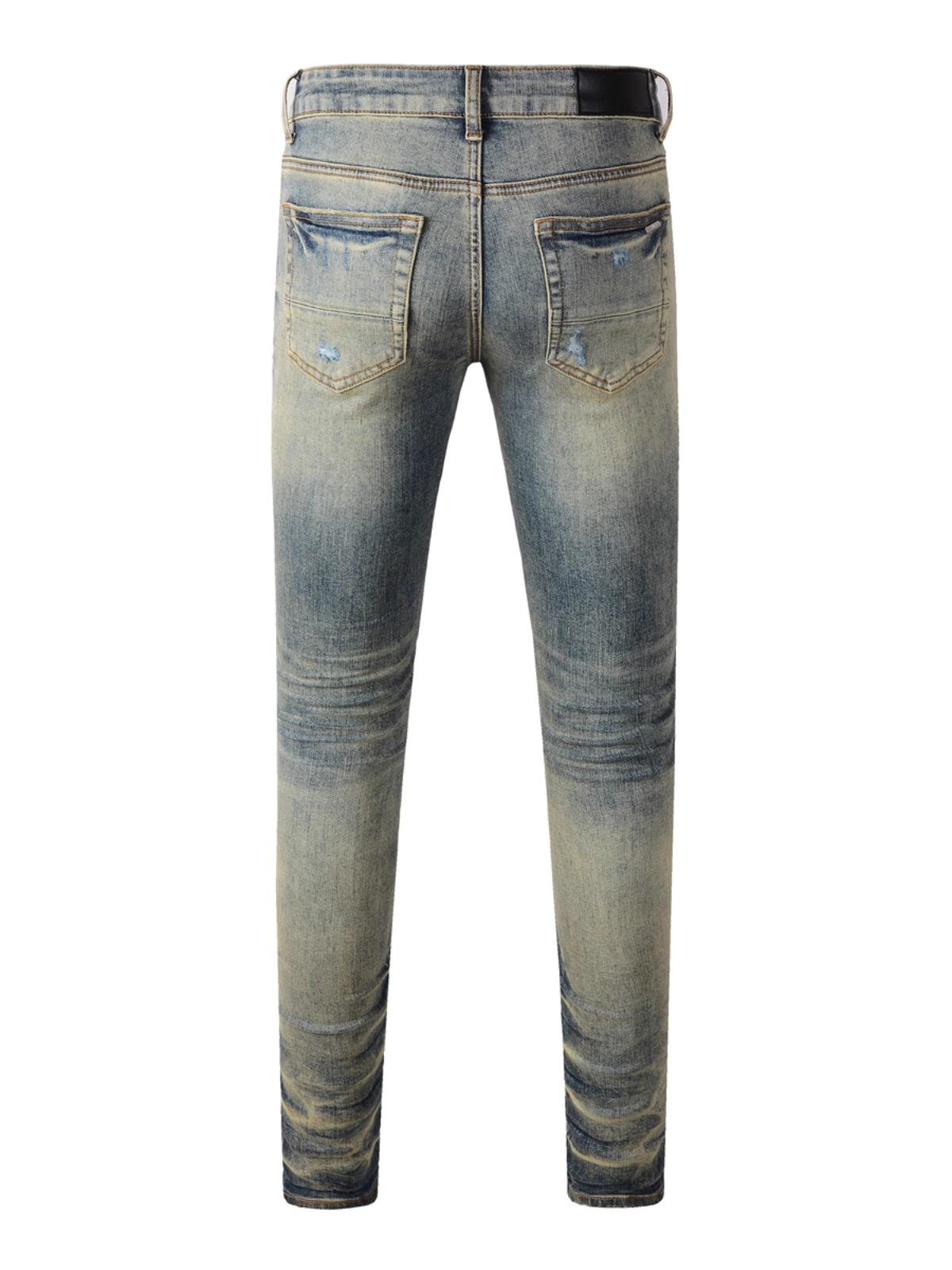 Washed Blue Patch Jeans