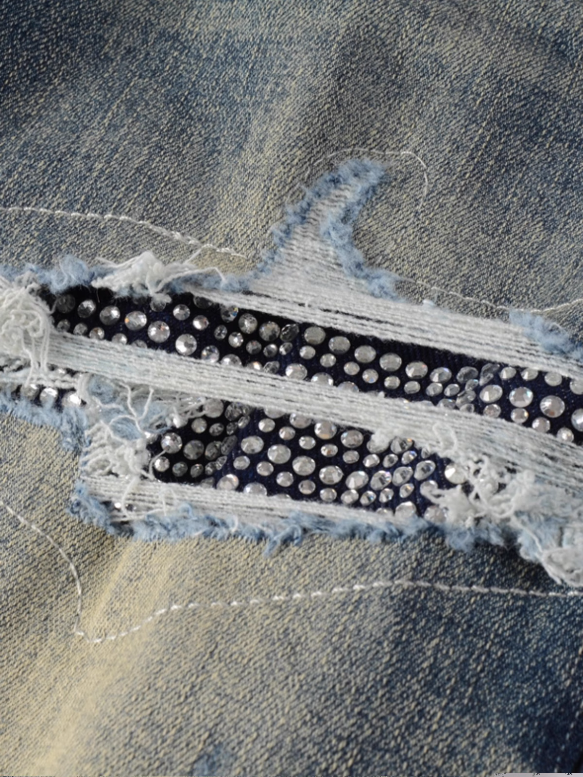 Washed Blue Patch Jeans