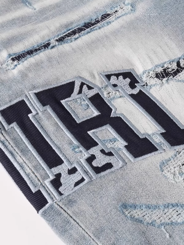 Blue Writing Patch Jeans
