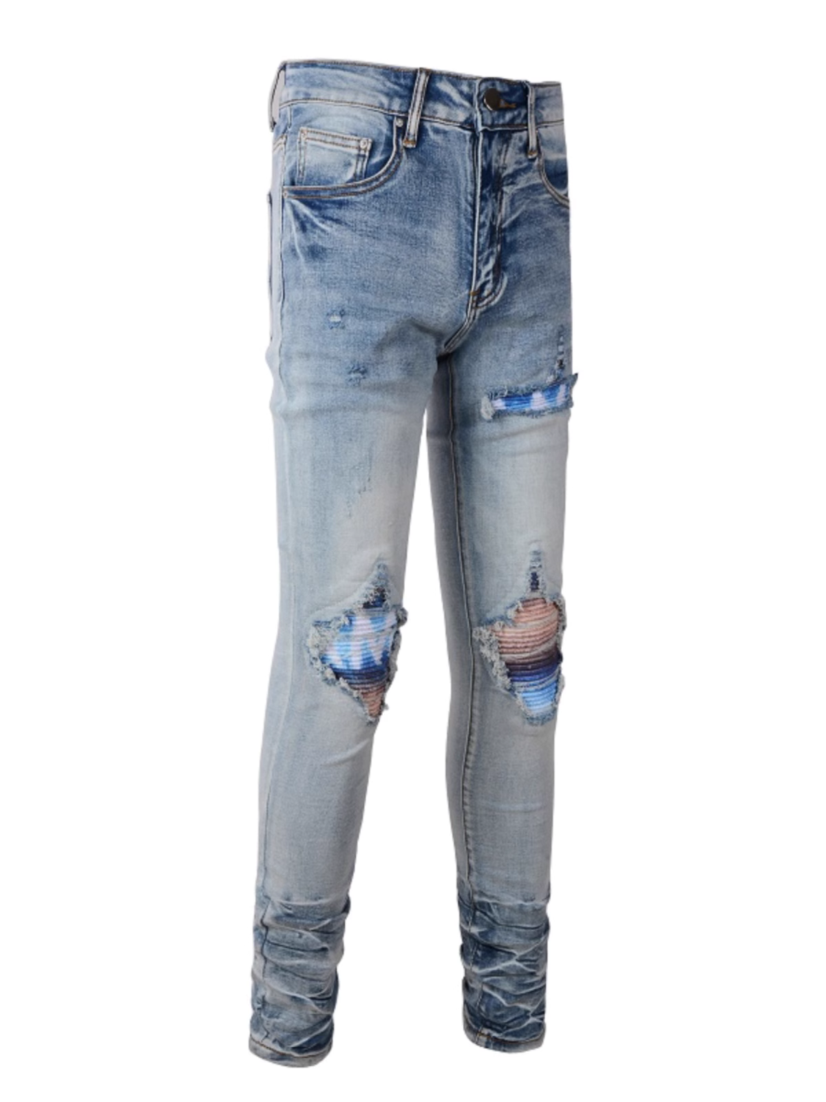 Light Blue Washed Ripped Jeans