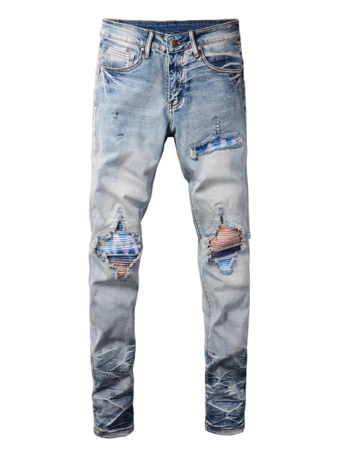 Light Blue Washed Ripped Jeans