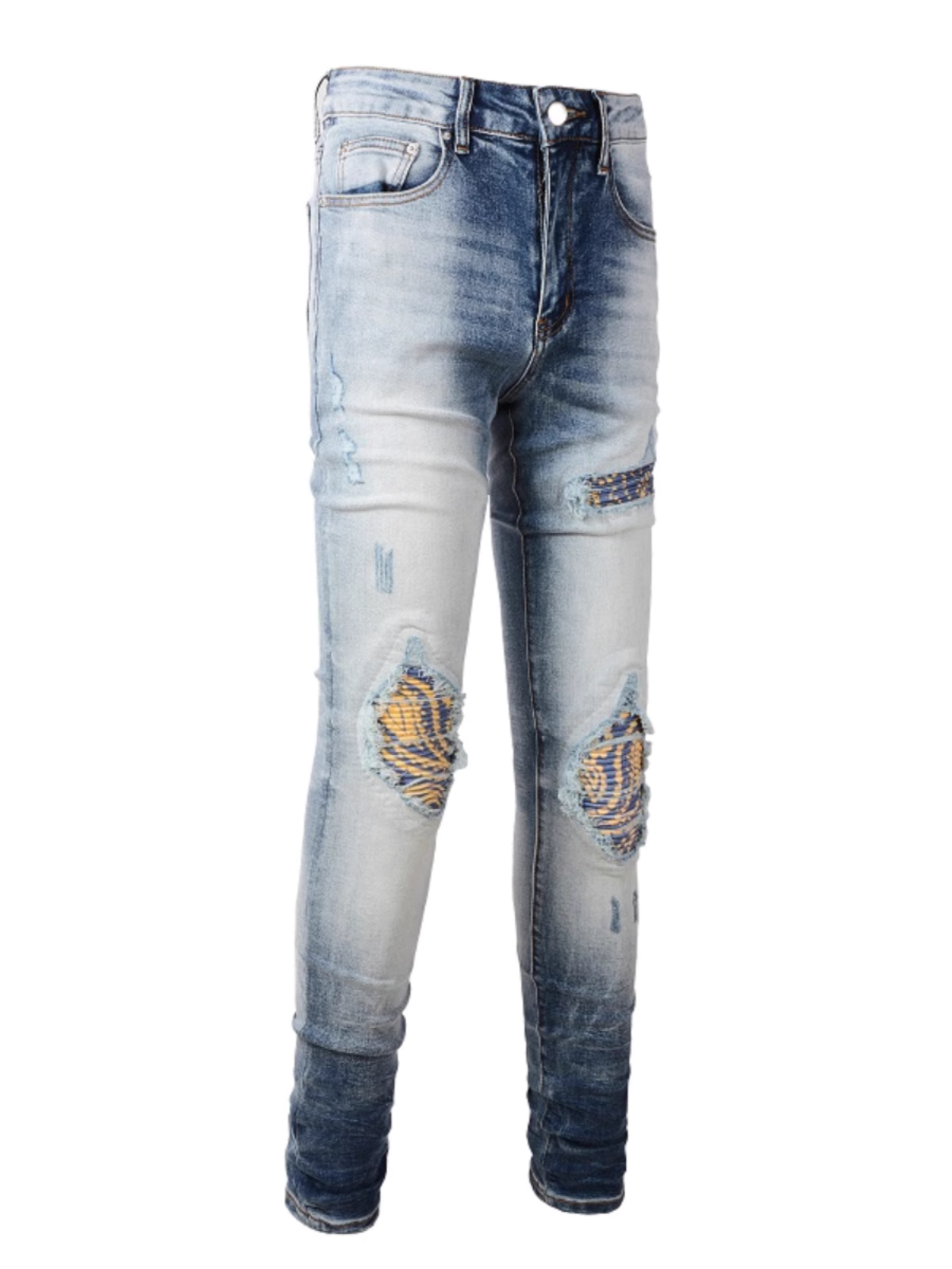 Washed Light Blue Ripped Jeans