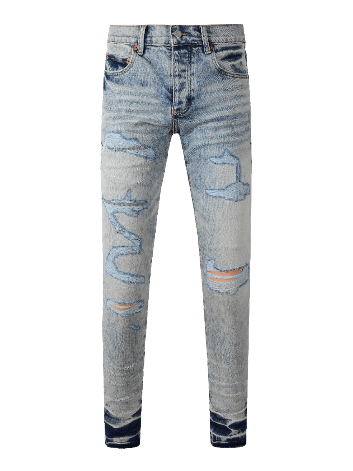 Light Blue Ripped Holes Jeans
