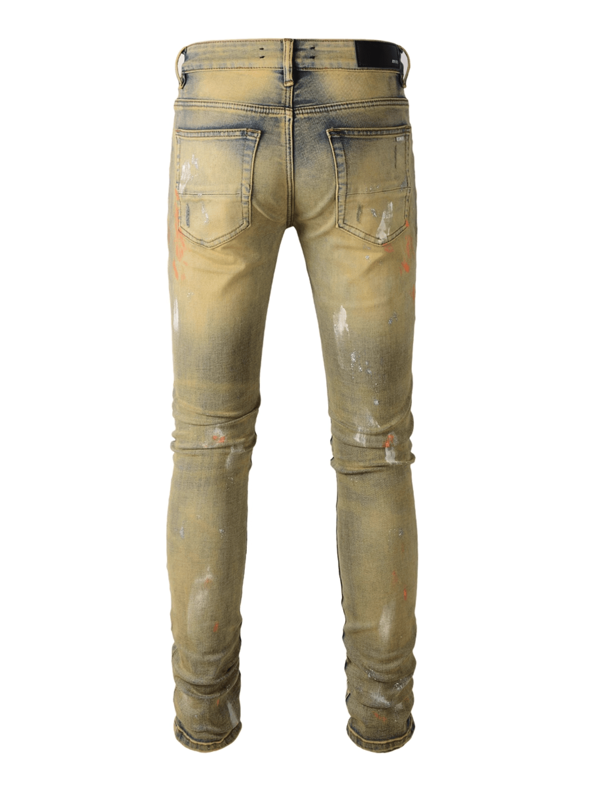 Washed Denim Patch Jeans