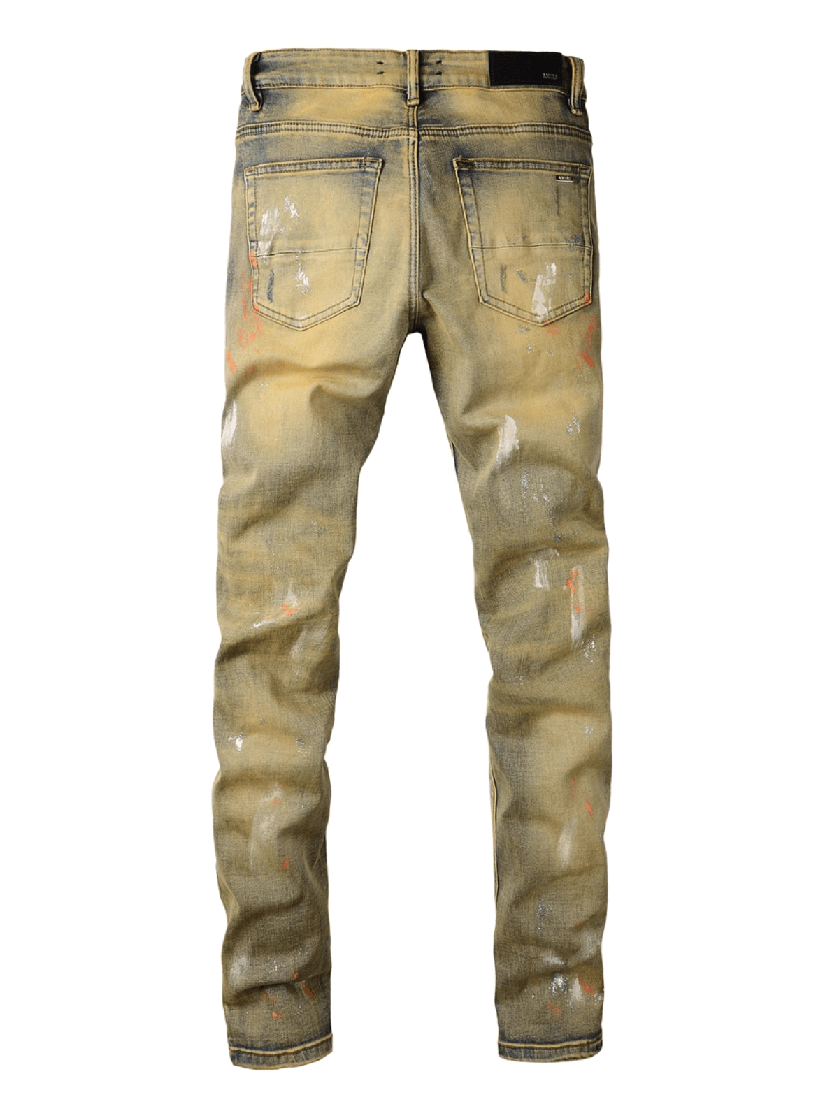 Washed Denim Patch Jeans
