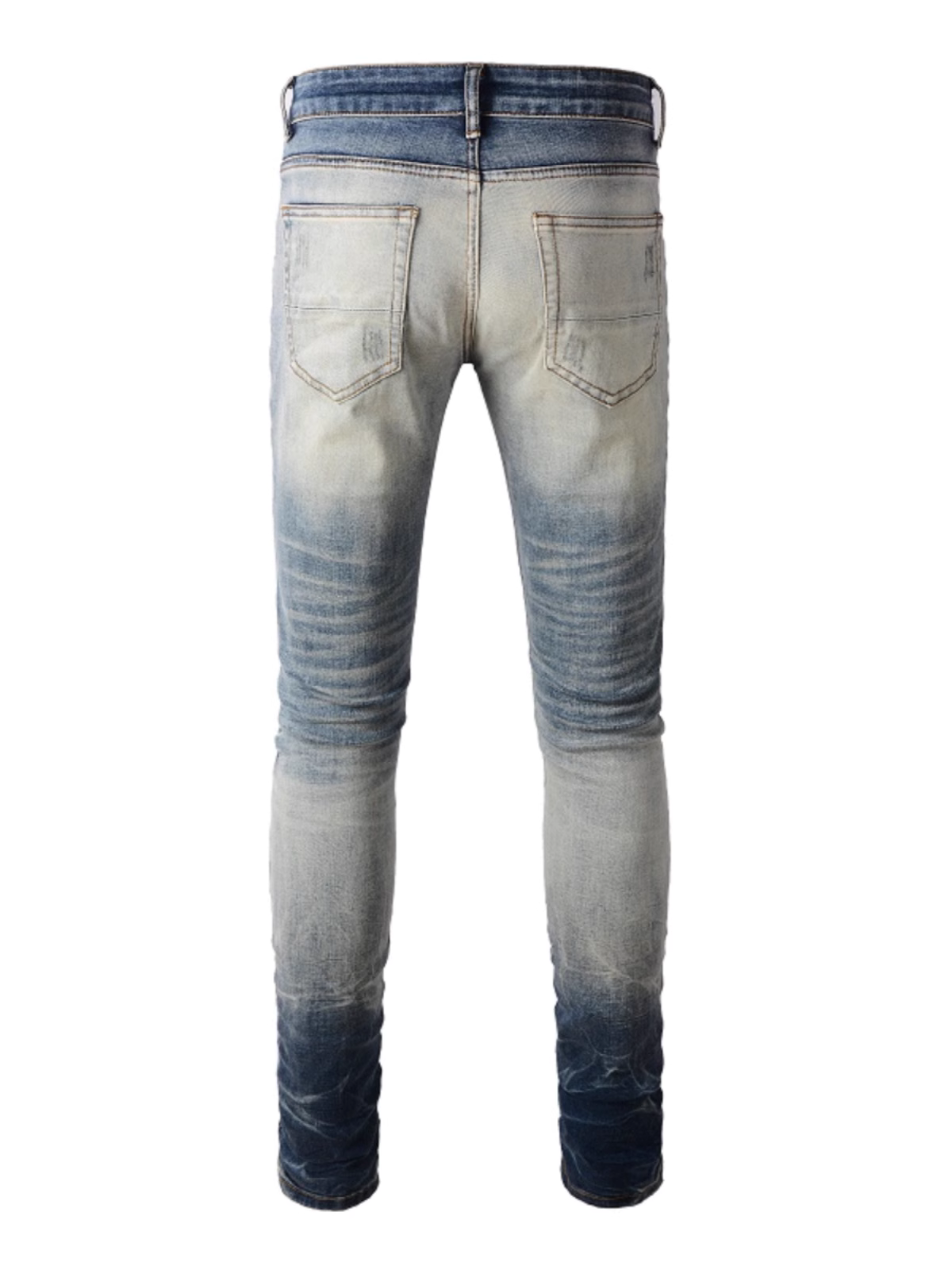 Washed Denim Black Patch Jeans