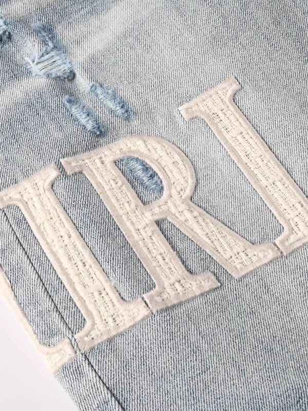 Washed Denim Writing Jeans