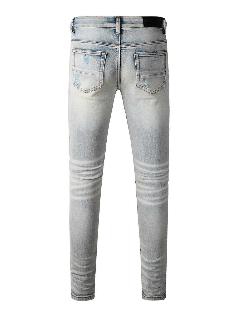 Light Washed Classic Patch Jeans