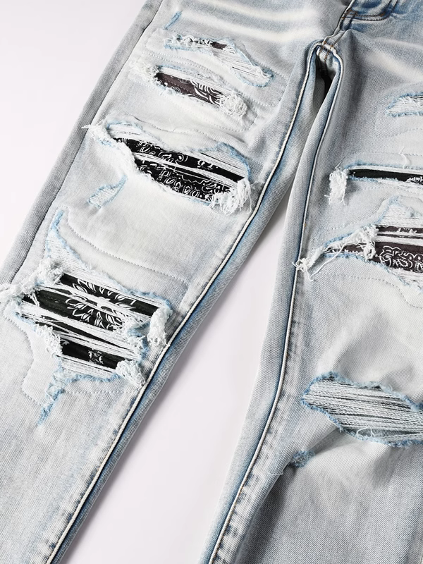 Light Washed Classic Patch Jeans