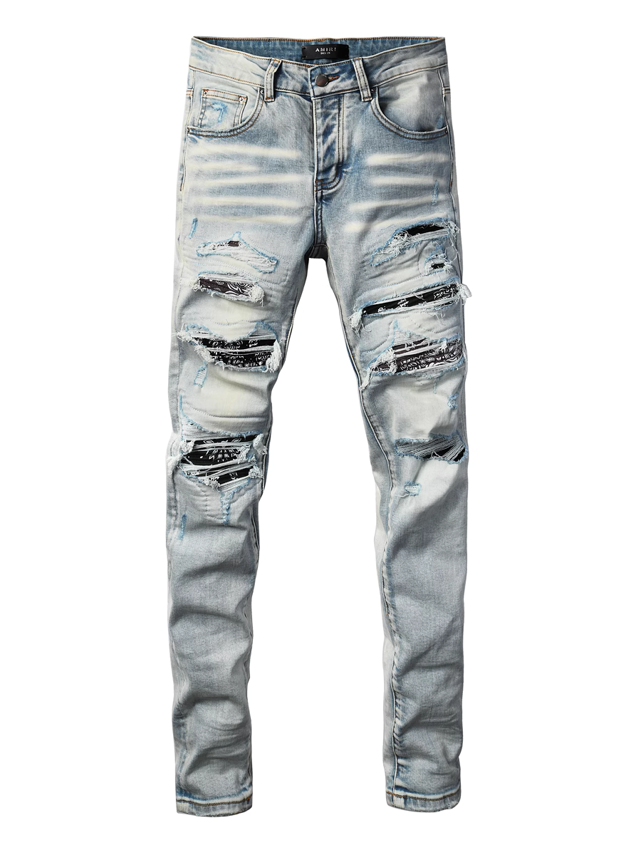 Light Washed Classic Patch Jeans