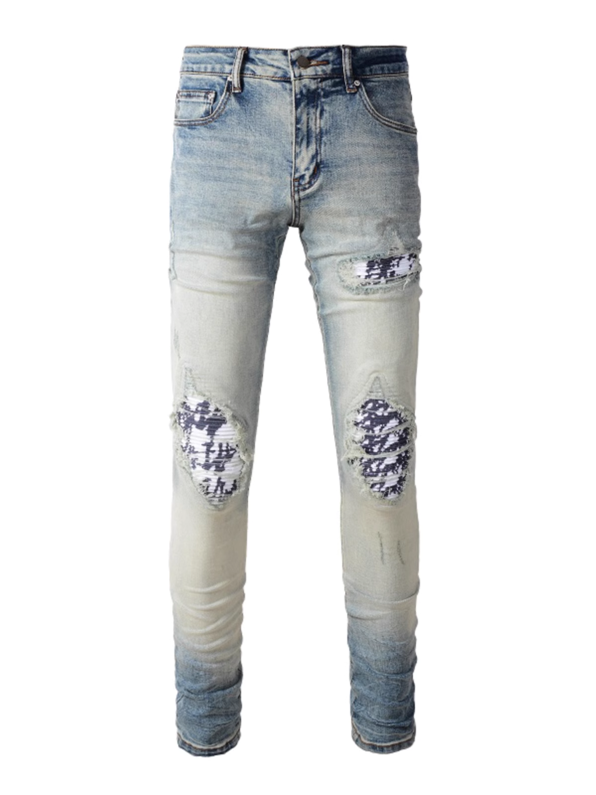 Light Denim Patch Jeans