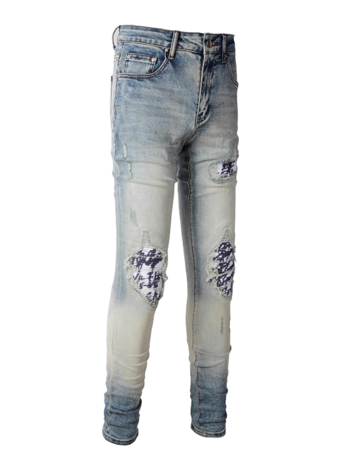Light Denim Patch Jeans