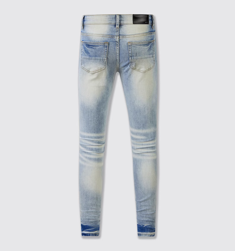Light Denim Black Patch Jeans