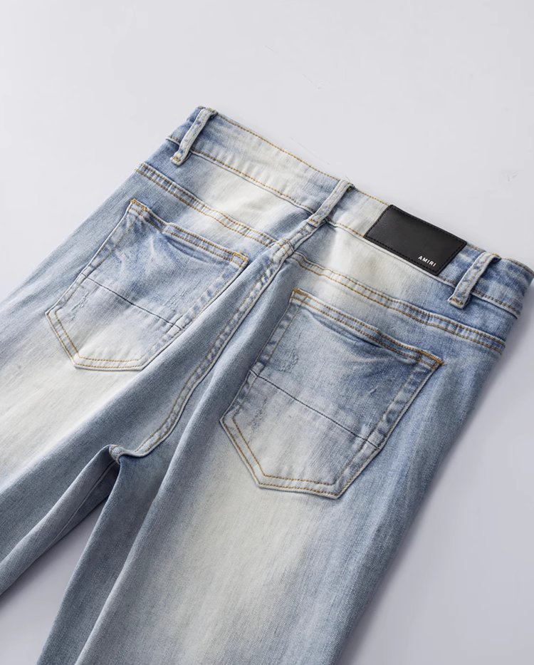 Light Denim Black Patch Jeans