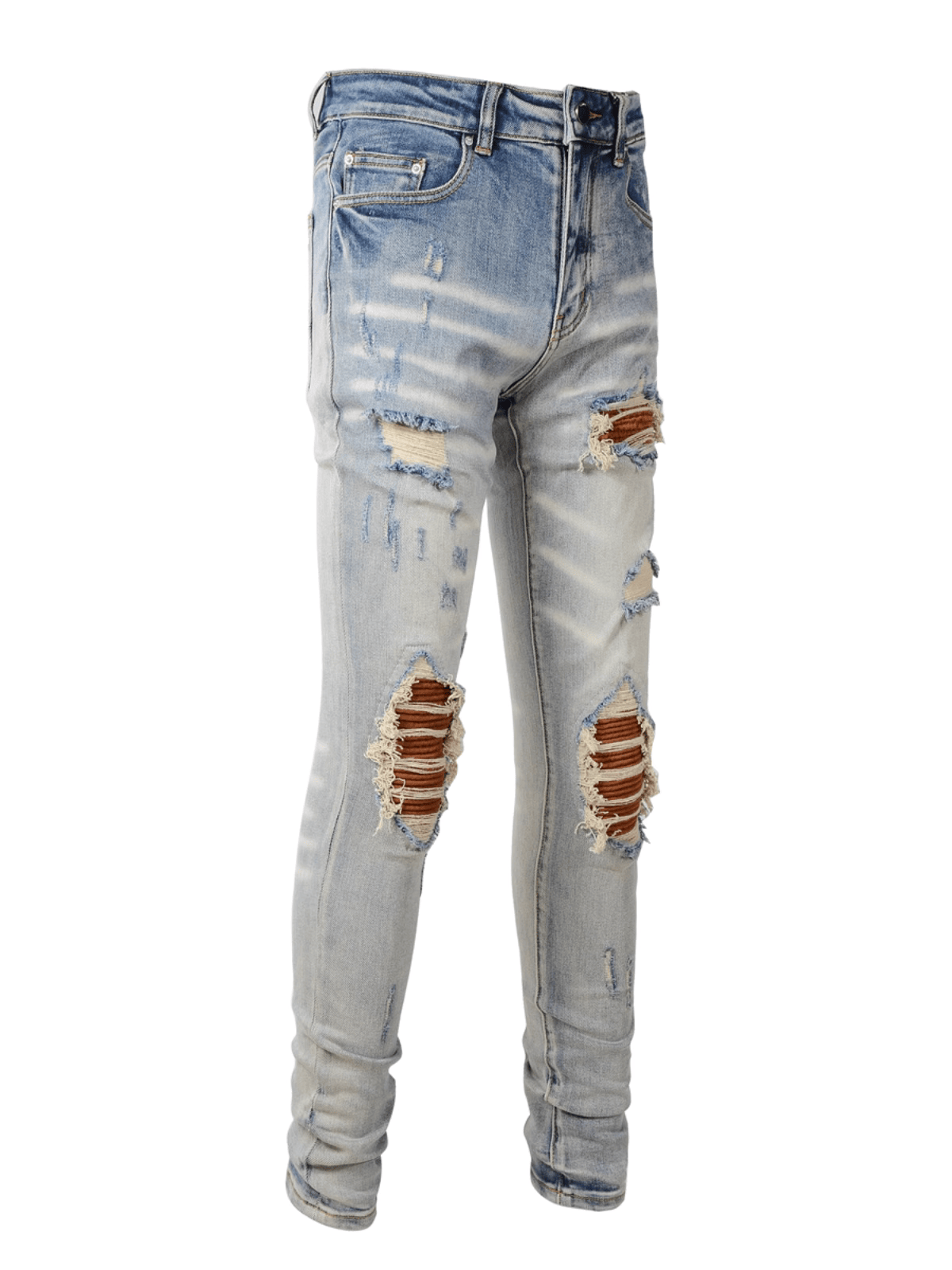 Light Ripped Patch Jeans
