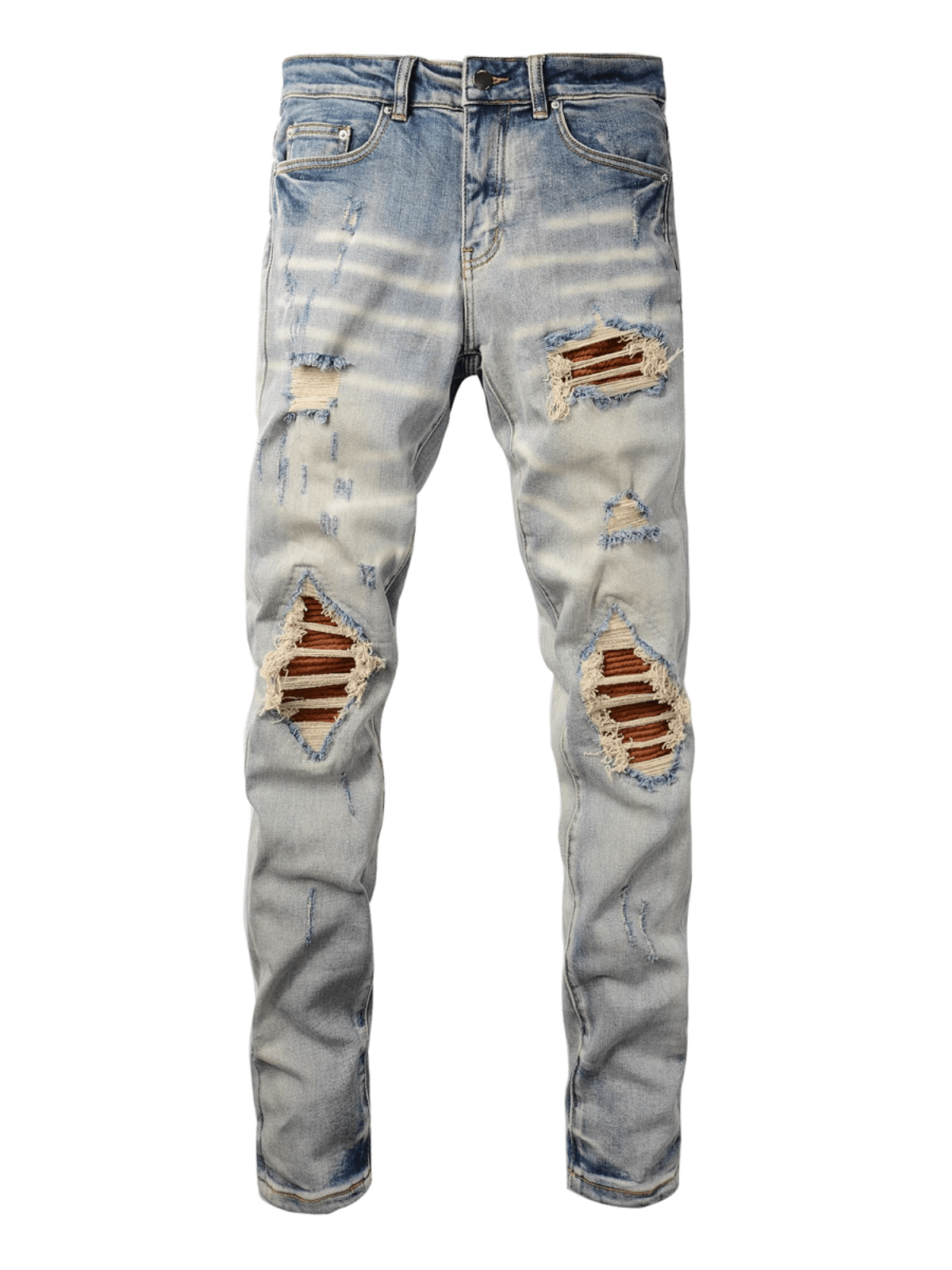 Light Ripped Patch Jeans