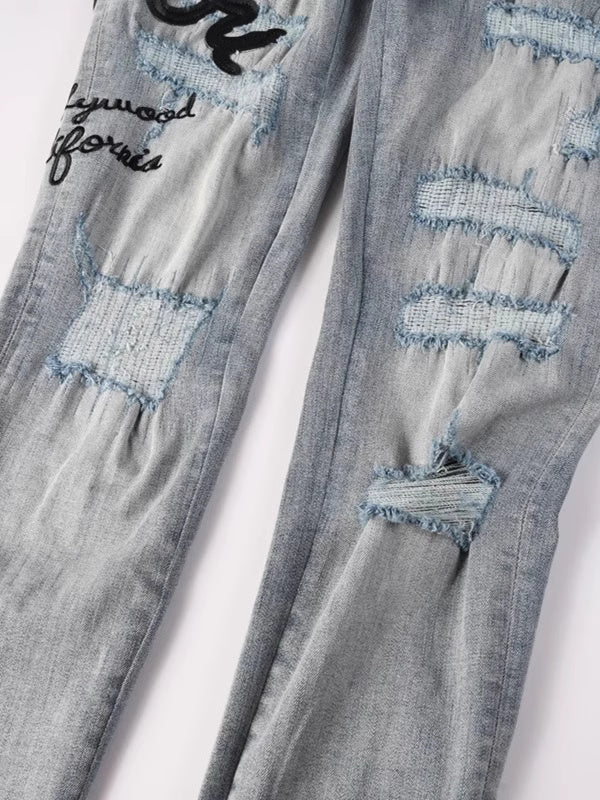 Light Blue Writing Graphic Jeans