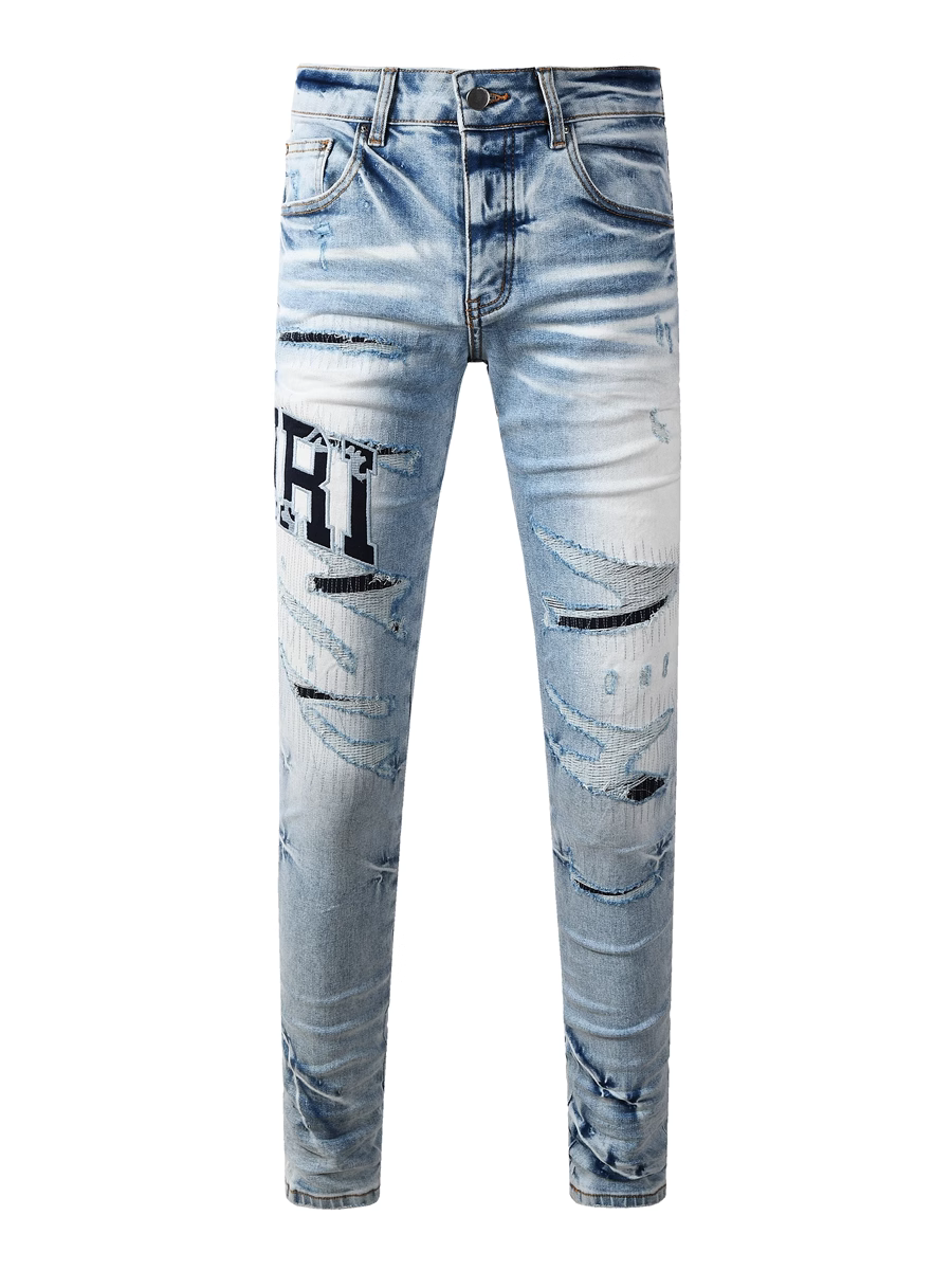 Light Blue Writing Patch Jeans