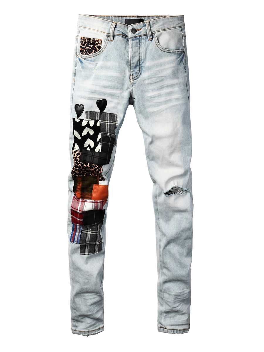 White Graphic Jeans