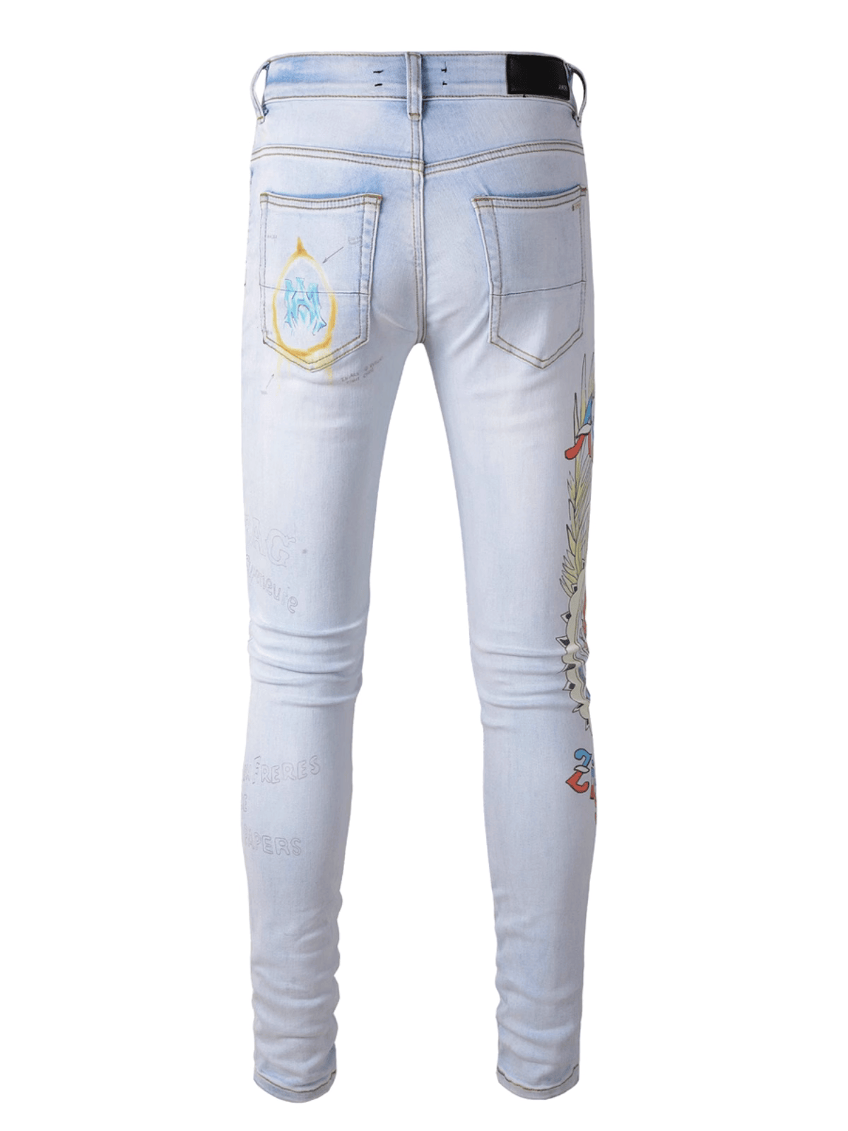Light Graffiti Print Jeans