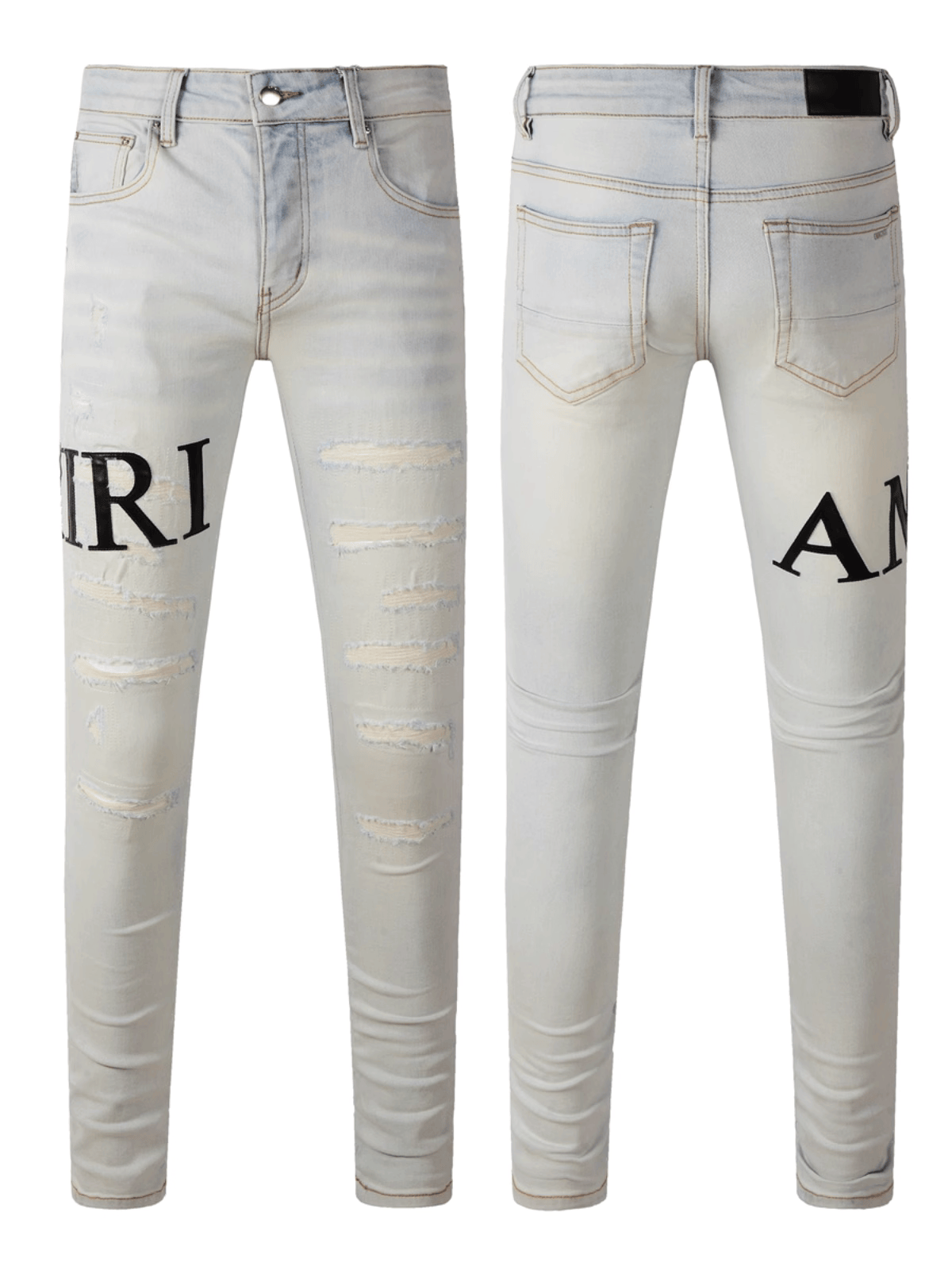 Light Washed Writing Jeans