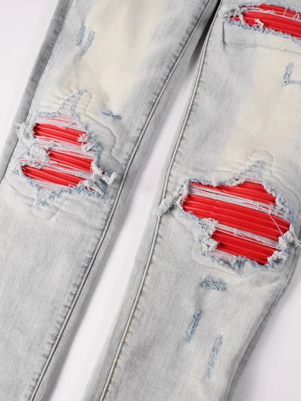 Denim Red Patch Jeans