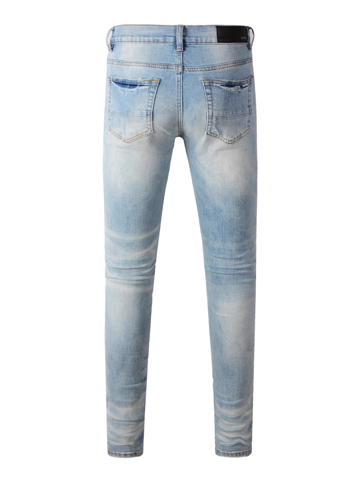 Light Blue Ripped Writing Jeans