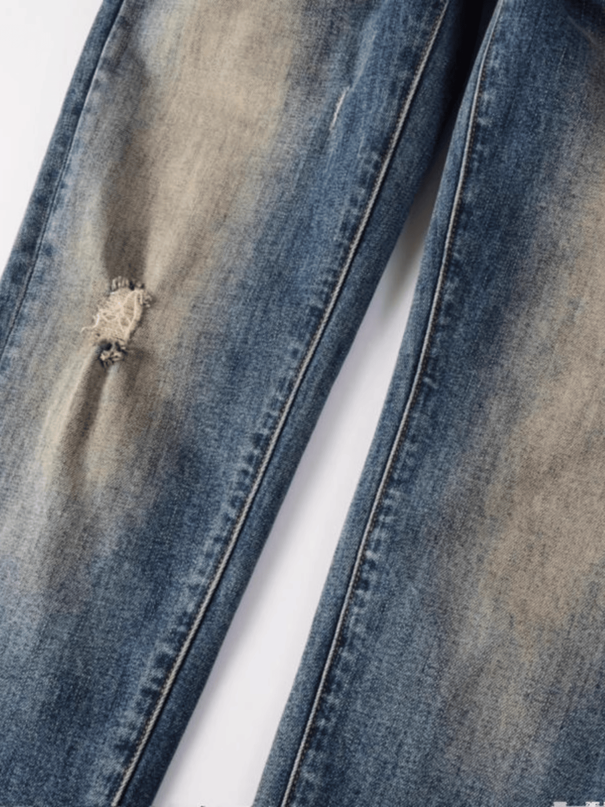 Blue Washed Ripped Jeans