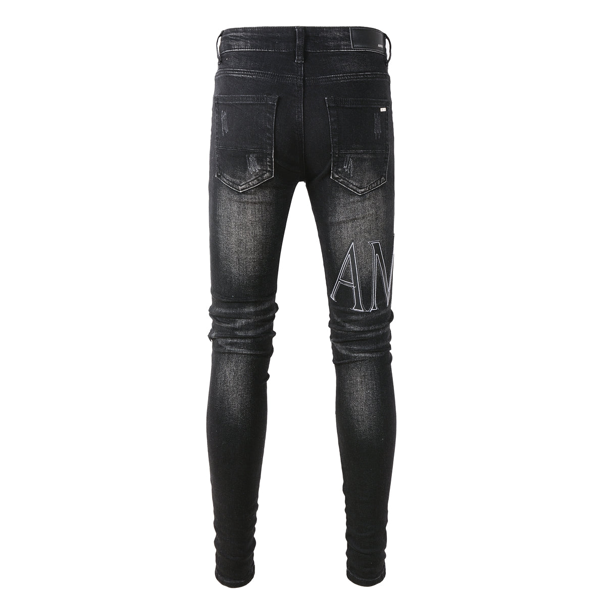 Black Writing Ripped Jeans