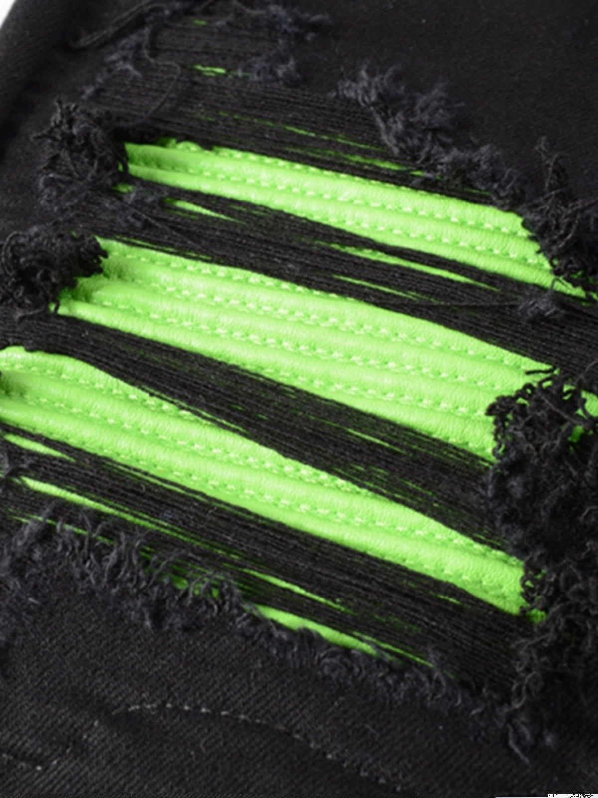 Black Green Patch Jeans