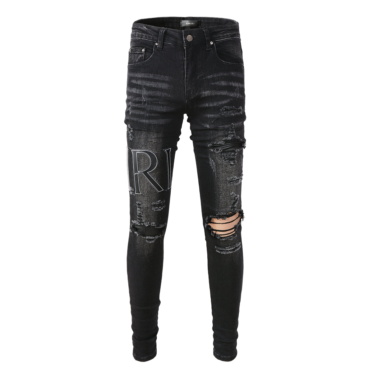 Black Writing Ripped Jeans