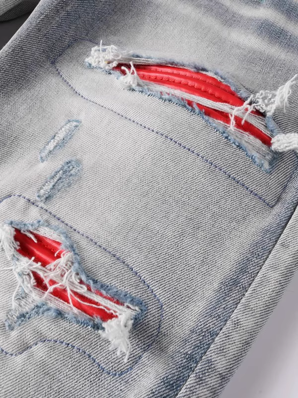 Denim Red Snake Graphic Jeans