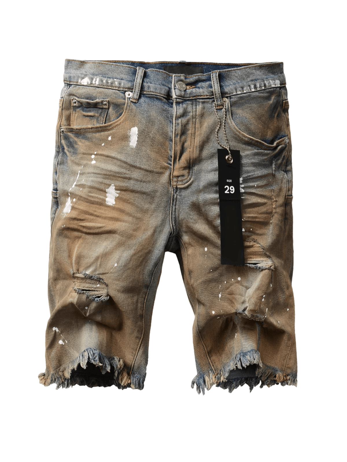 Retro Distressed Paint Jeans