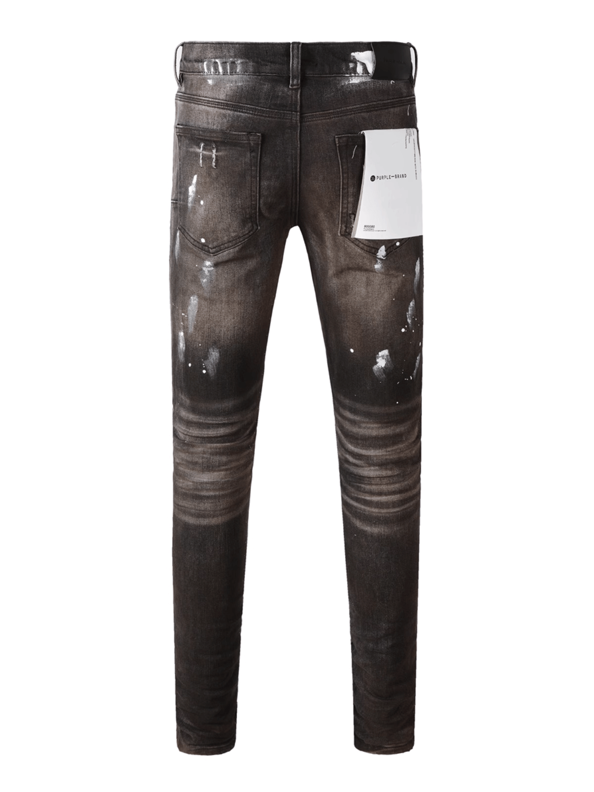 Gray Ripped Paint Jeans