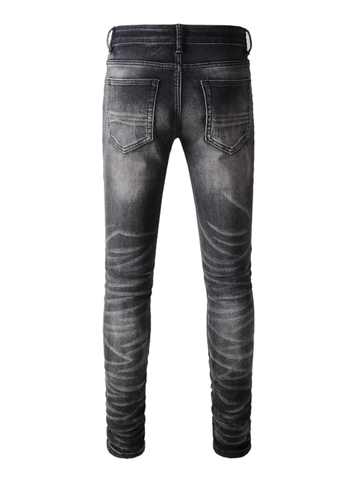 Smoke Gray Blue Patch Jeans