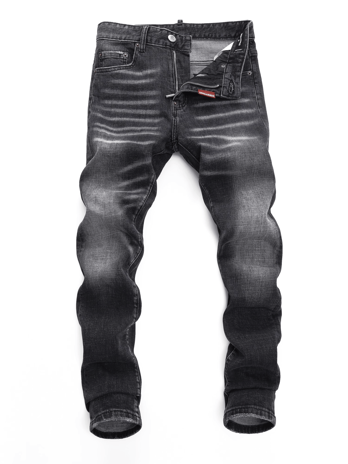 Smoky Gray Washed Ripped Jeans