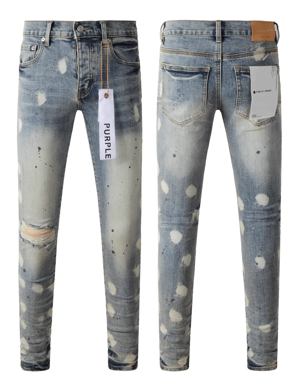 Light Blue Washed Paint Jeans