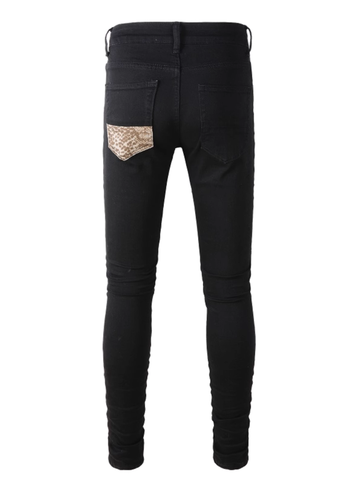Black Ripped Patch Jeans
