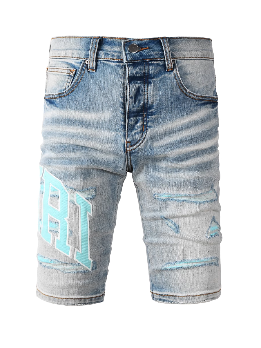 Denim Teal Writing Jeans