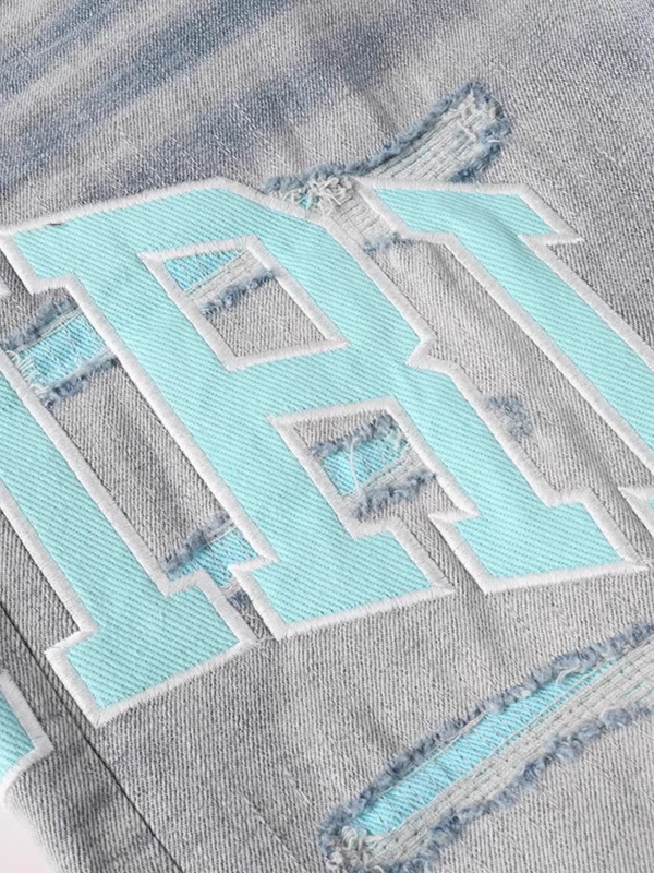 Denim Teal Writing Jeans
