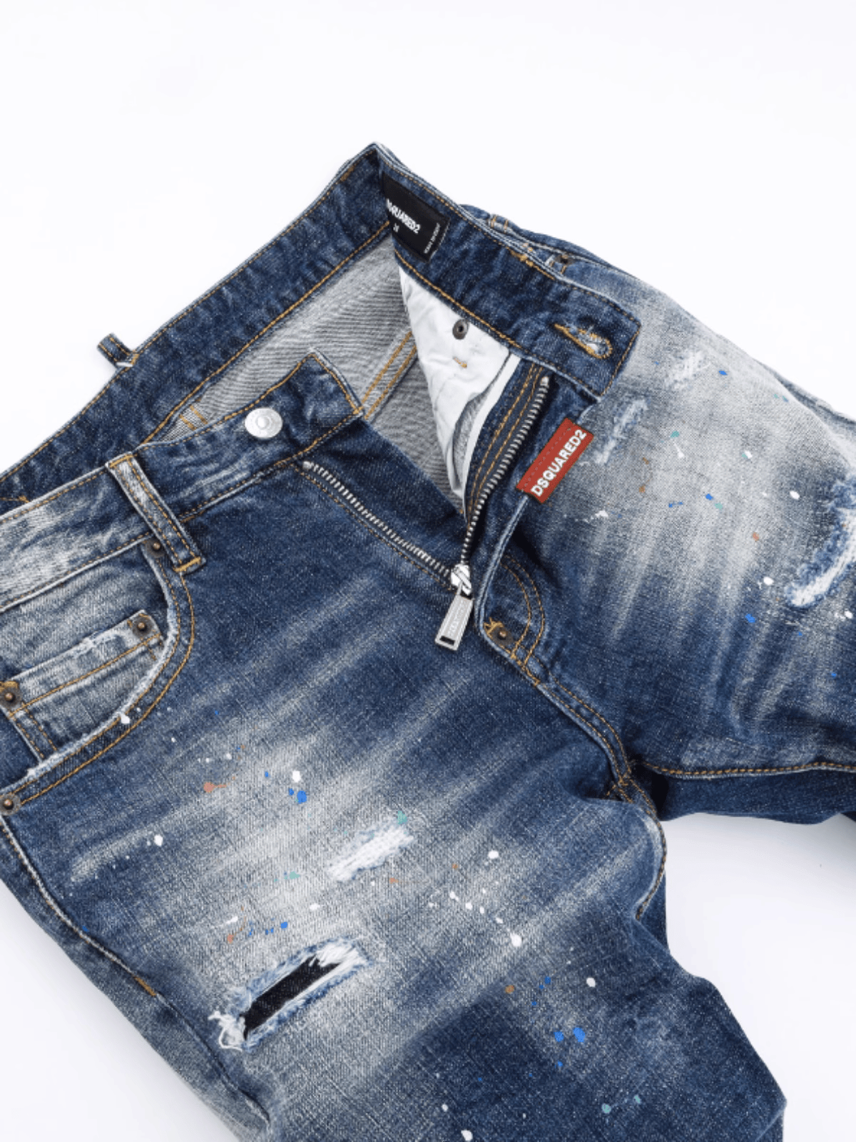 Washed Blue Ripped Jeans