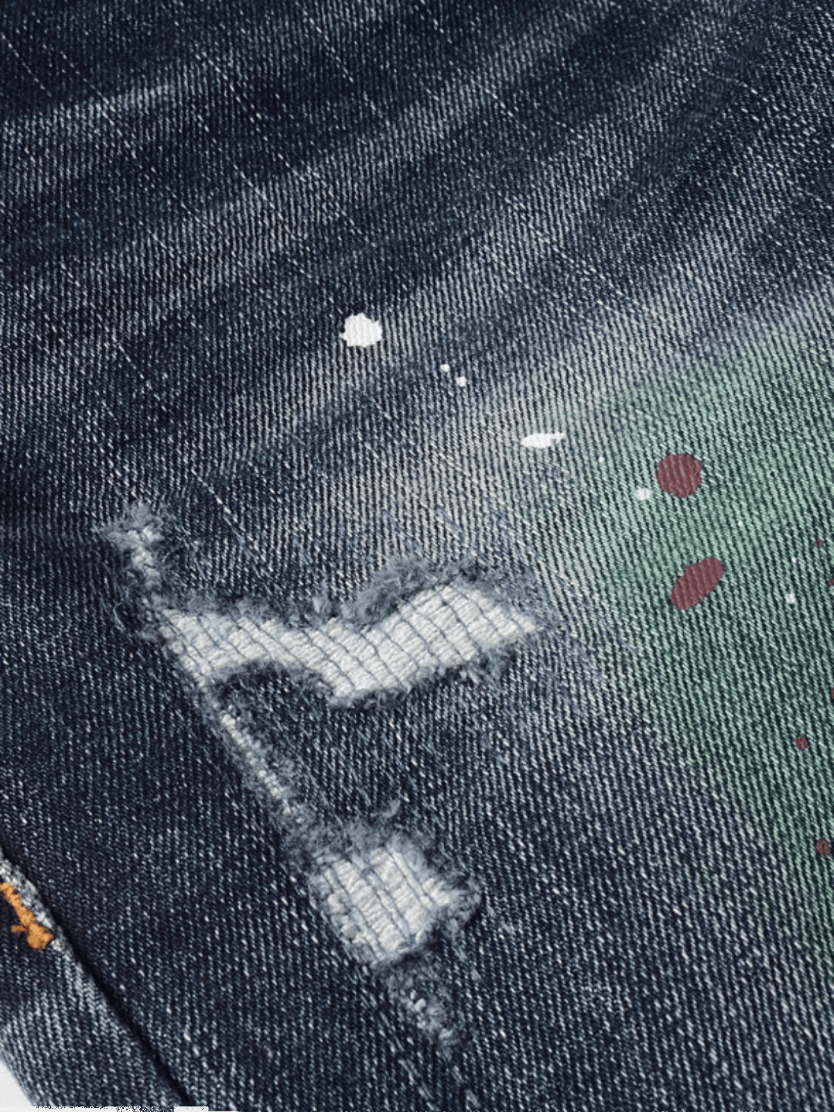 Dark Blue Classic Paint Jeans